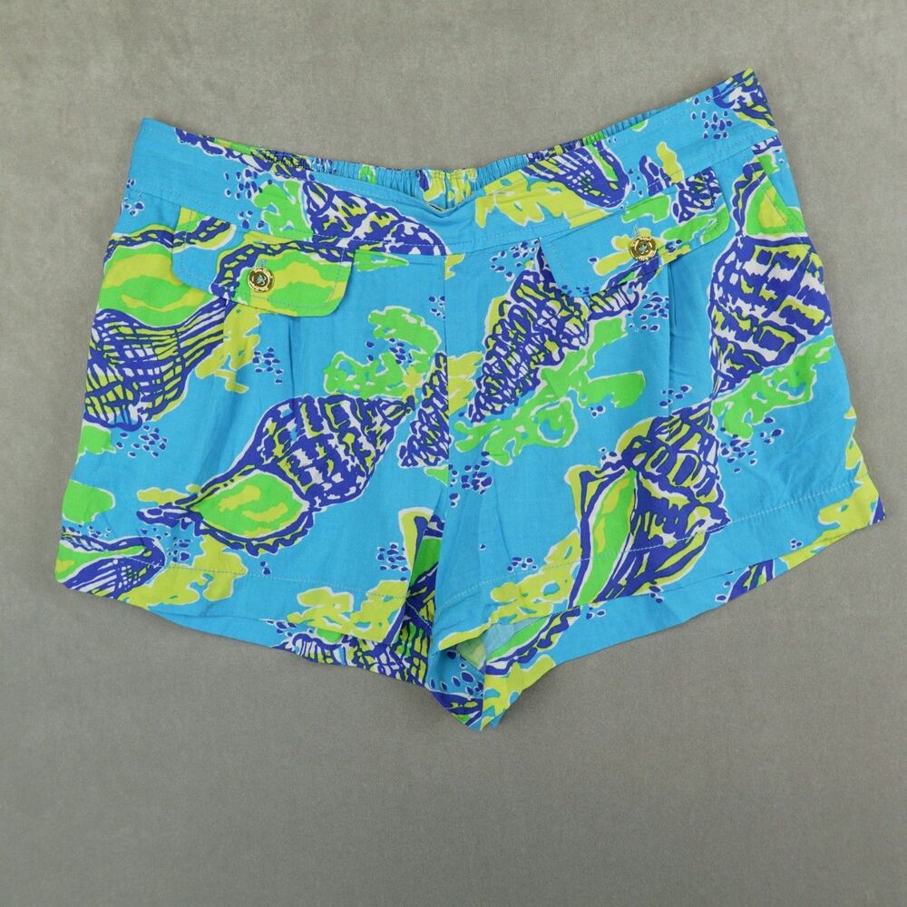Lilly Pulitzer Melrose Dock Hopper Shorts Women Size Large Blue Nautical Print